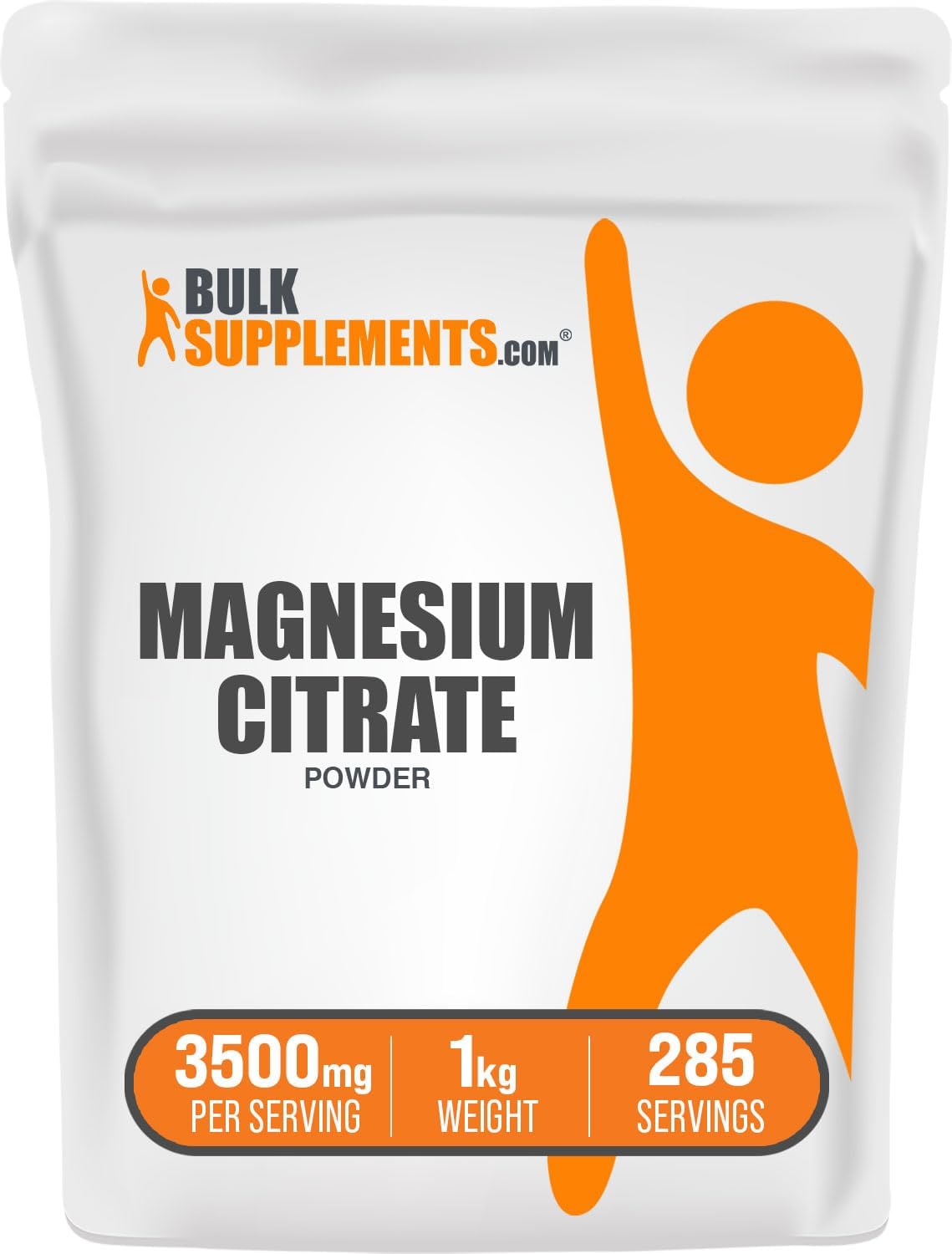 BulkSupplements.com Magnesium Citrate Powder - Magnesium Supplement, Magnesium 400mg, Pure Magnesium Citrate - Gluten Free, 3500mg per Serving, 1kg (2.2 lbs) (Pack of 1)