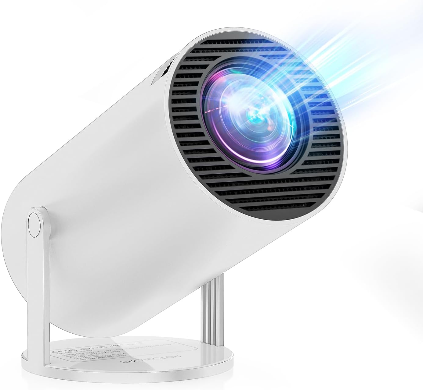 [Built-in Apps & Android 11.0] Mini Projector Portable 20000 Lux Projector 4K Supported 180° Rotation & Auto Keystone, Outdoor Compatible with TV Stick/Windows/iOS/Android/HDMI/USB (1080P)