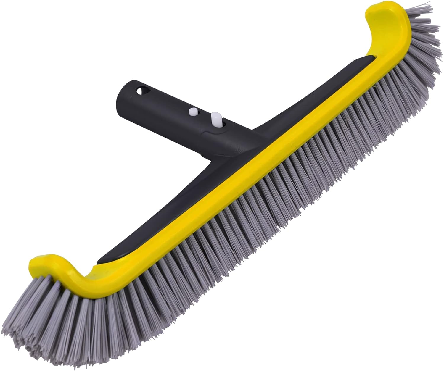 POOLAZA Aluminum Handle Pool Brushes - Heavy Duty Nylon Bristle Scrub Brush with EZ Clip for Pool Walls, Steps, Corners & Inground Pools