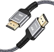 Highwings 4K HDMI Cable 15FT, 2.0 High Speed 18Gbps HDMI Braided Cord-Supports (4K 60Hz HDR,Video 4K 2160p 1080p 3D HDCP 2.2 ARC-Compatible with Ethernet PS4/3 4K Projector Game Monitor ect-Grey