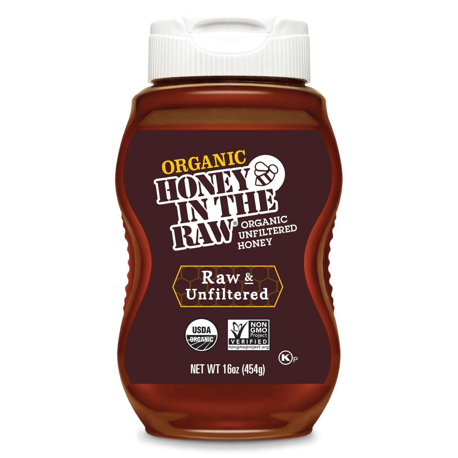 Organic Honey In The Raw, 16 oz., Pure Raw Honey Sourced from Brazil, Hand Harvested and Unfiltered, USDA Organic, Non-GMO Project Verified and Kosher