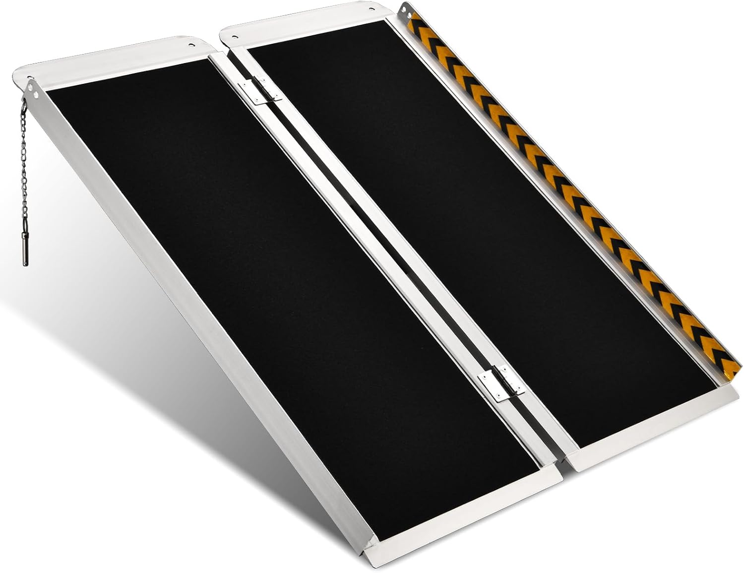 3FT Wheelchair Ramp, Non-Slip Portable Aluminum Ramp for Disabled Single-Fold 800lbs Weight Capacity for Steps Stairs and Thresholds