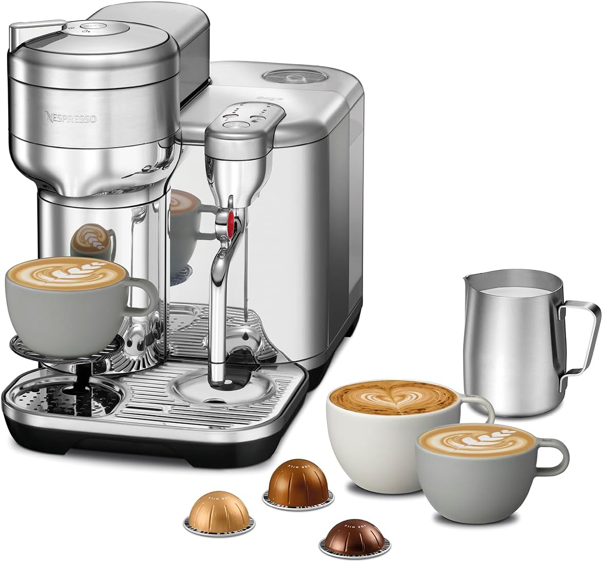 Nespresso - Vertuo Creatista Capsule Coffee Machine with Milk Frother Wand for Cappuccino, Flat White and Espresso by Sage, Brushed Stainless Steel
