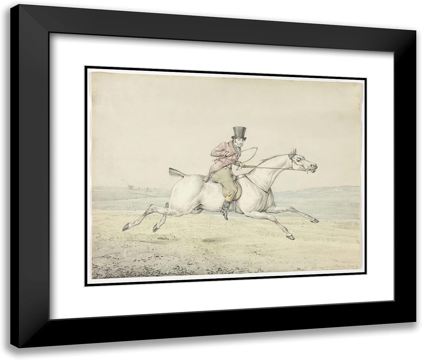 ArtDirect Henry Alken 24x20 Black Modern Framed and Double Matted Art Print Titled Oh, You Should Have Seen Old Tom