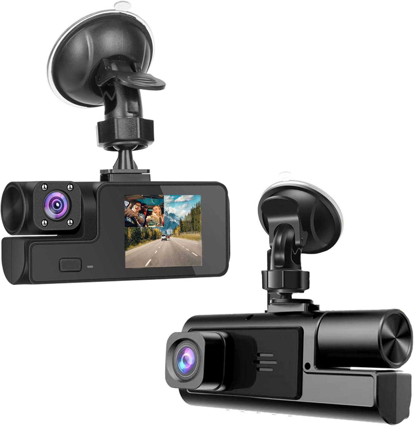 1080P Dual Dash Camera for Car Front and Inside Dashcam Car Security Video Recorder,170°Wide Angle Vehicle Cam,WDR,G-Sensor,2’’ IPS Screen,Loop Recording,Night Vision (Dual Dash Cam Without Card)