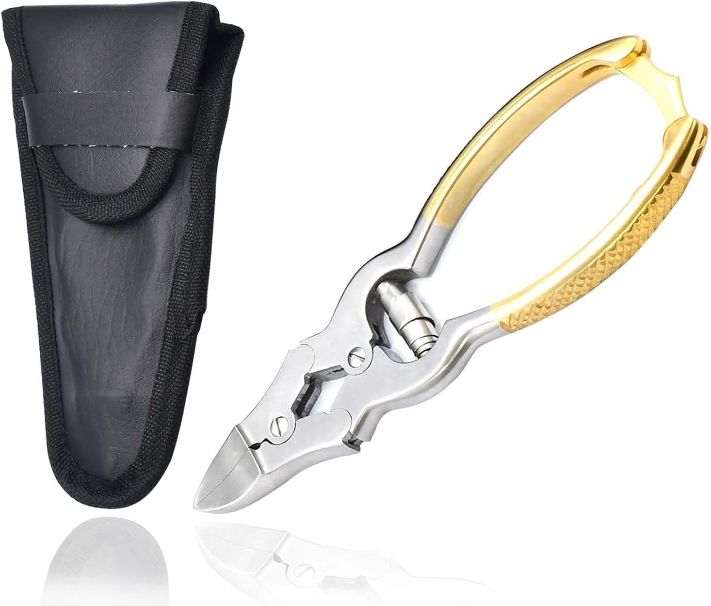 AAProTools Professional Cantilever Nail Clipper 6'' Double Spring Action Heavy Duty Toenail Cutter for Thick Nails Finger Foot Podiatry Curved Blades Nipper with Pouch