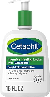 Cetaphil Intensive Healing Lotion with Ceramides 16 Oz For Dry, Rough, Flaky Sensitive Skin 24-Hour Hydration Fragrance, Paraben & Gluten Free