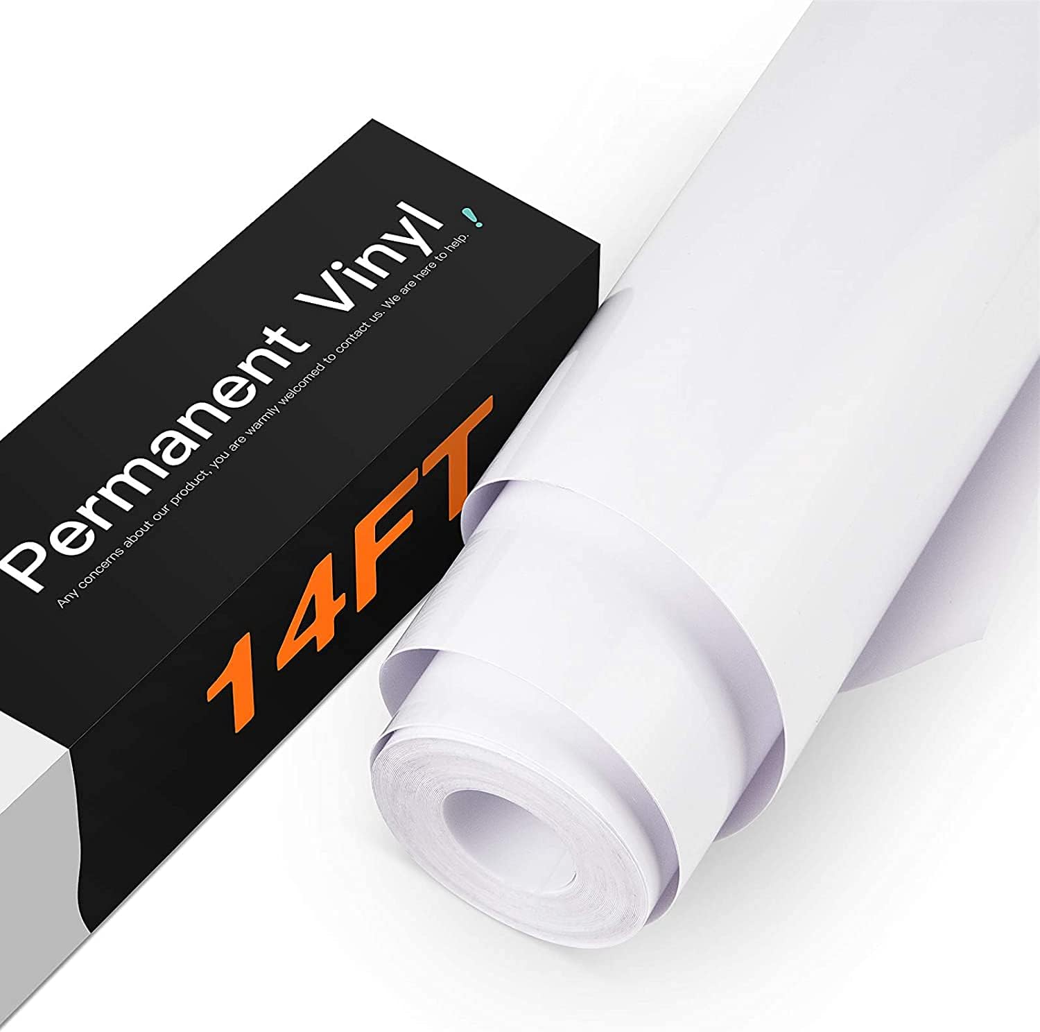 HTVRONT White Permanent Vinyl, White Vinyl for Cricut - 12" x 14 FT Adhesive Vinyl Roll for Cricut, Silhouette, Cameo Cutters, Signs, Scrapbooking, Craft, Die Cutters (Glossy White)