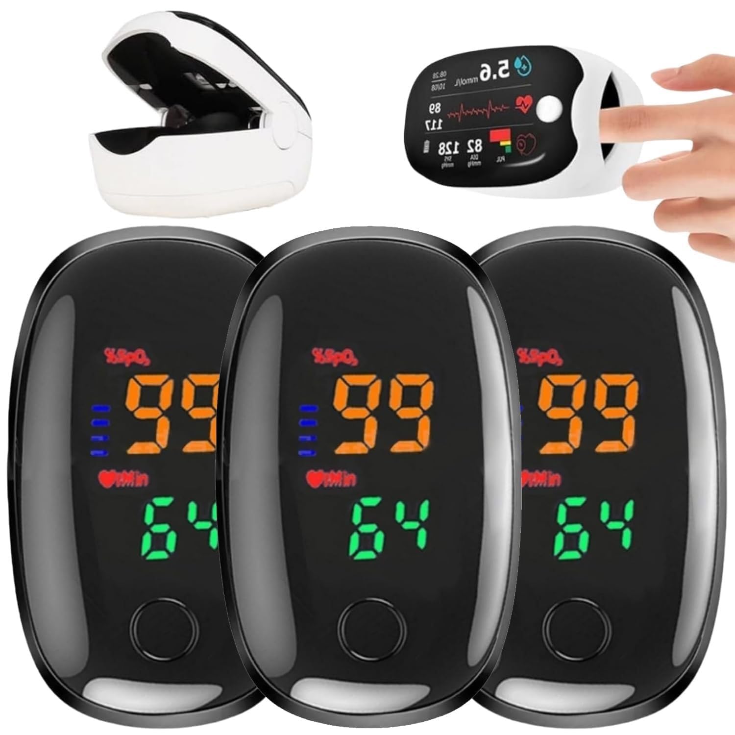 Non Invasive for Meter-Glucose monitor no pricking glucose meters, 2025 Upgraded Blood Sugar Monitors for Home or Outdoor Use-3PCS-W1