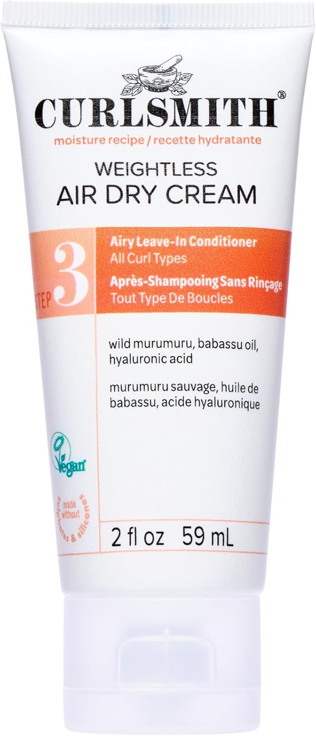 Curlsmith - Weightless Air Dry Cream - Vegan Leave-In Conditioner for Any Hair Type, Smooths Hair