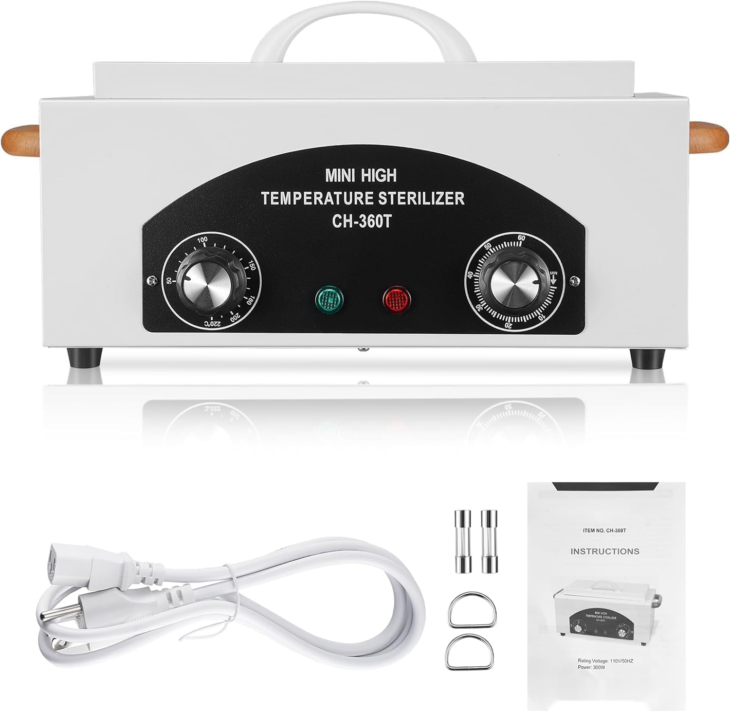 HeavenBird High Temperature Metal Tool Cleaning Box Dry Heat Sterilizer with Timer Manicure Pedicure SPA Salon Barber Equipment for Dentist Clinic Lab Sundry Beauty Hair Cut Nail Metal Tools