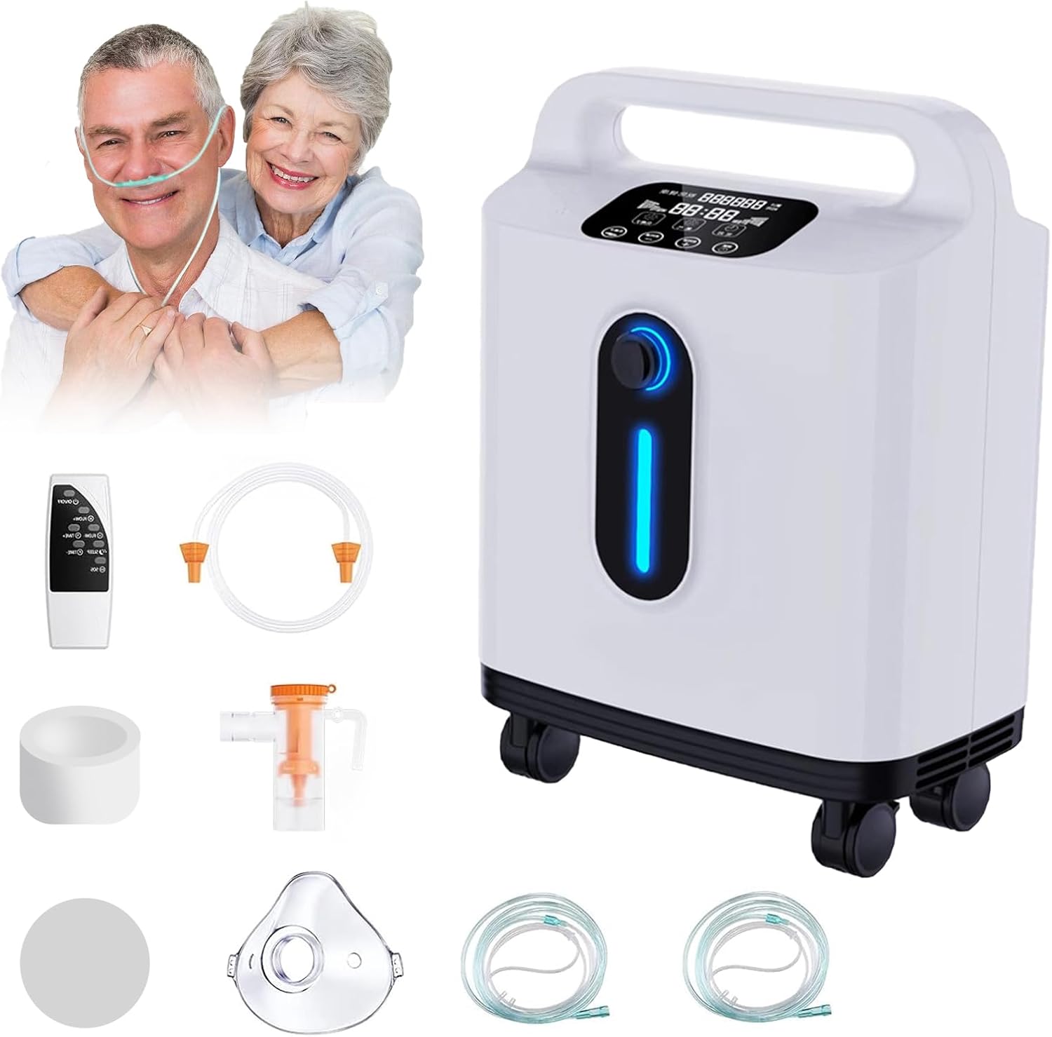 Portable Machine for Home Use Adjustable Flow Stable and Continuous Suitable for Personal Care with Complete Accessories (2-9 L/MIN)