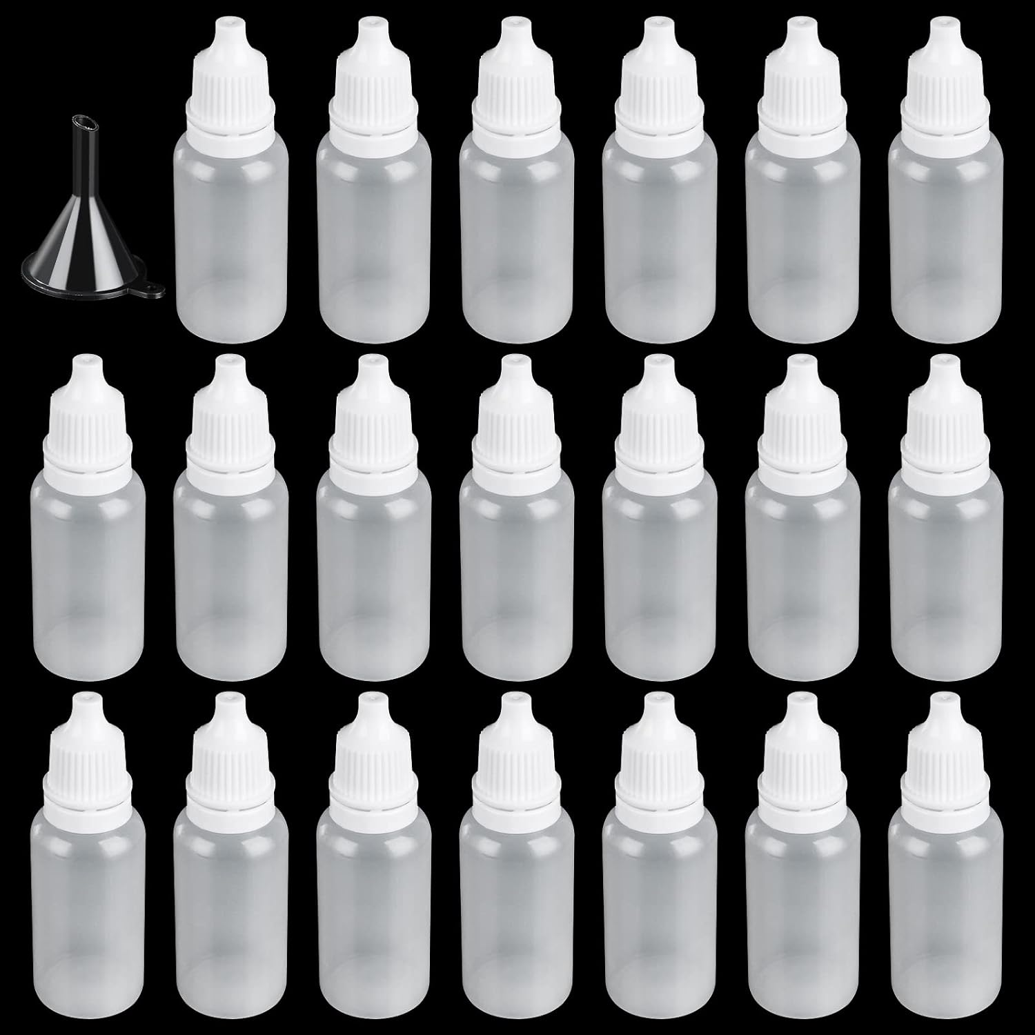 AKOLAFE 100PCS Plastic Dropper Bottles 15ml Paint Dropper Bottles, Dropping Bottles Small Eye Drop Bottles Empty Squeezable Eye Liquid Dropper with Screw Caps for Essential Oils, Paint