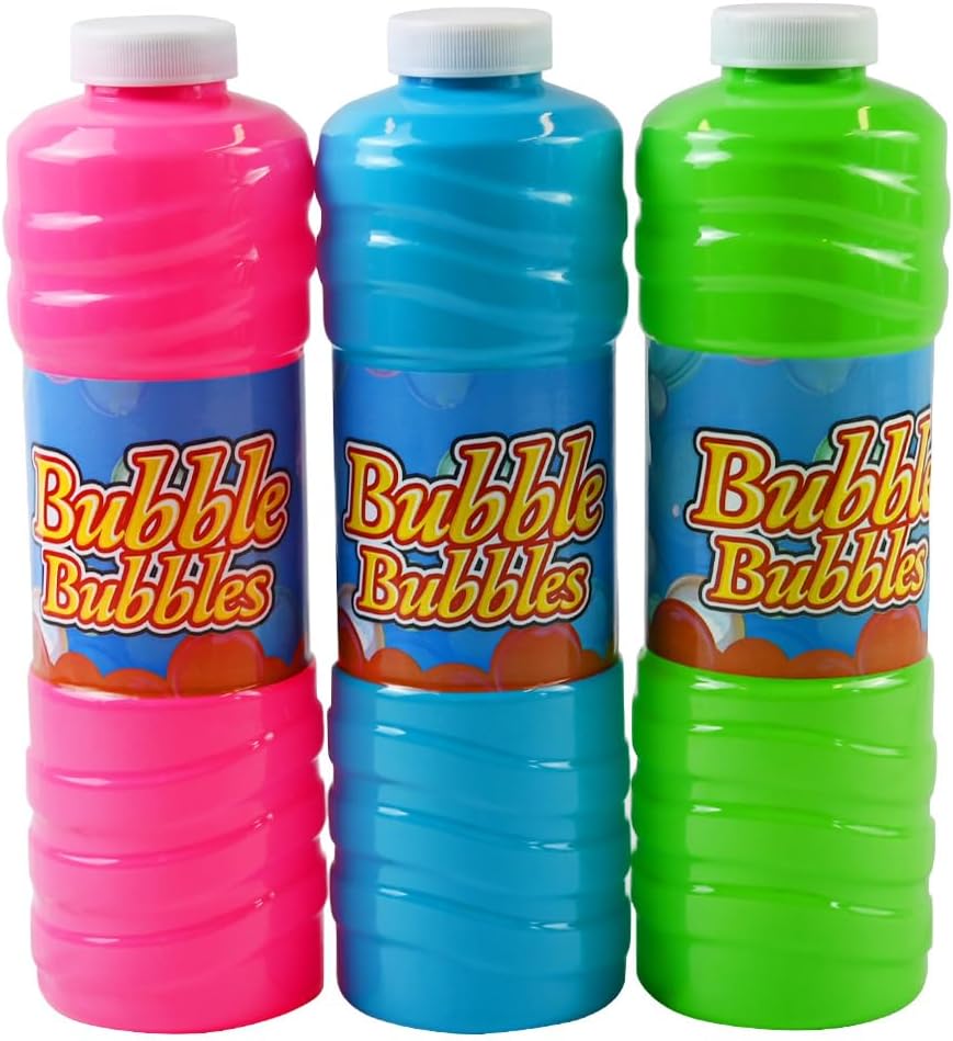 RAM ONLINE Giant 1 Litre of Bubble Mixture with Wand for Bubble Machines - Giant Garden Games Essential for Kids - Outdoor Games Bubbles for Kids (1), Multicolor, 1 bottle