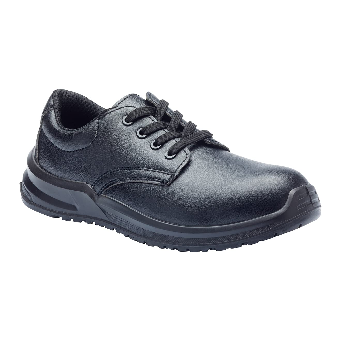 Blackrock Lace-Up Safety Shoes, Mens Womens Steel Toe Cap, Chef, Nursing, Orthopedic, Non-Slip Work Shoes, Work Utility Footwear, Hygiene, Catering, Kitchen Anti-Slip - Size 10 Black
