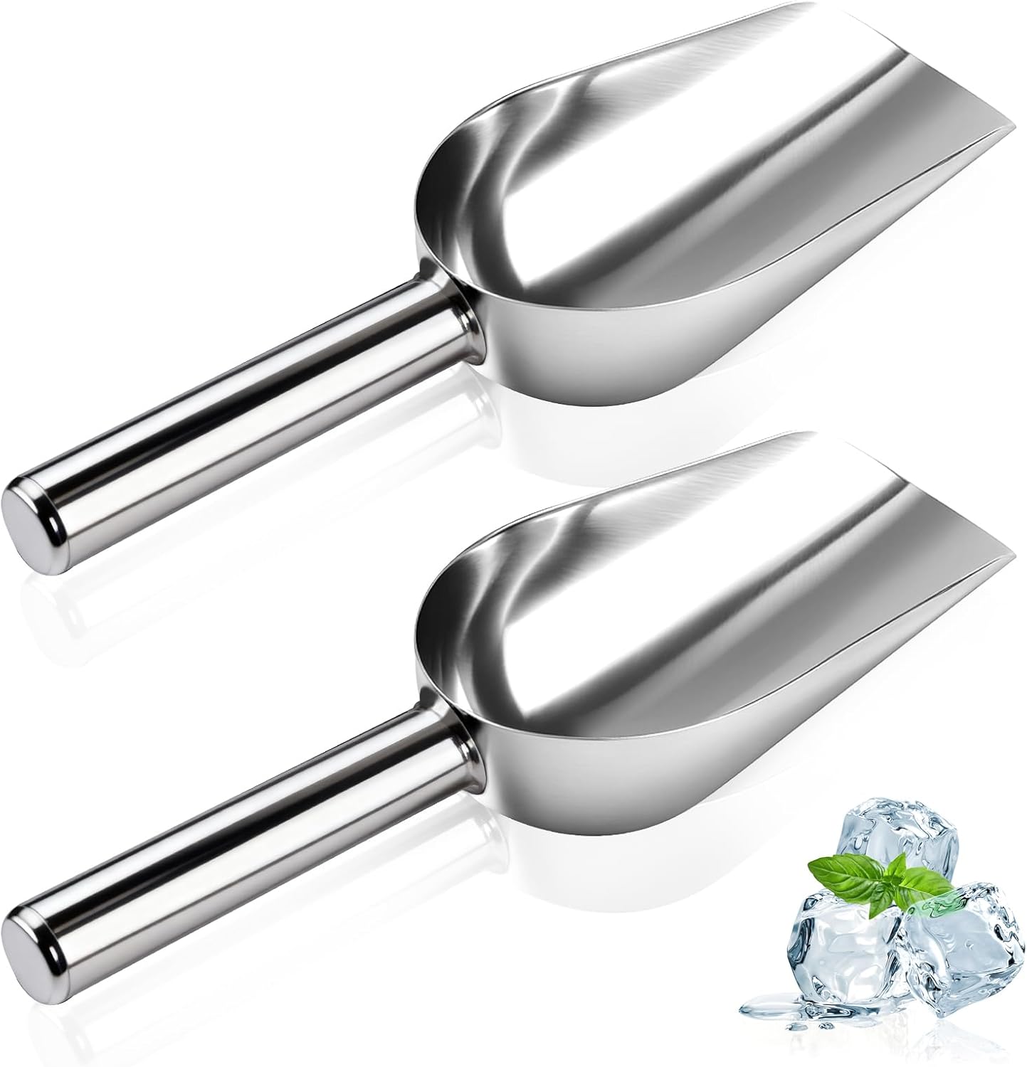 2 Pcs Ice Scoop, 6 Oz Metal Ice Scoop, Ice Scoops for Freezer