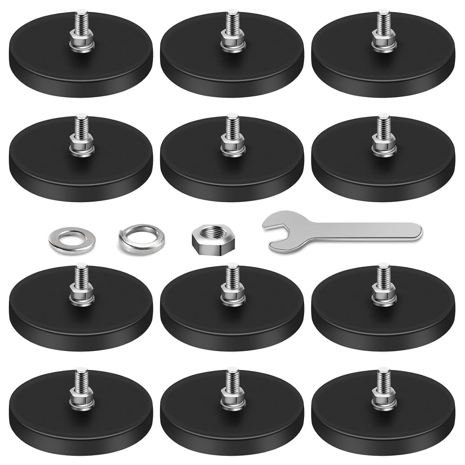 DIYMAG 1/4 Rubber Coated Magnets, 120lbs Anti-Scratch Neodymium Magnet Base
