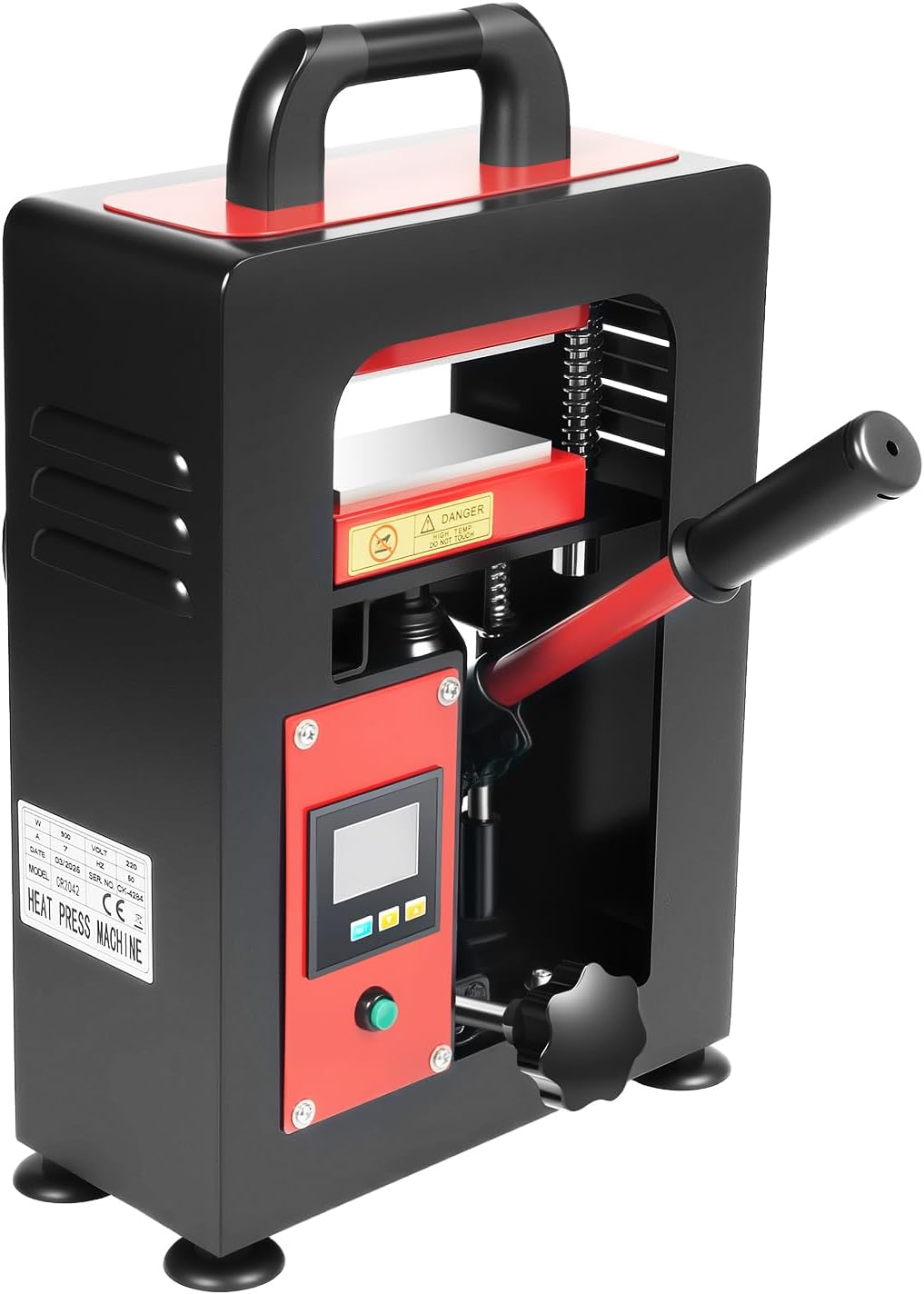 5T Hydraulic Heat Press Machine, 1200W Rosin Press Extraction with Digital Control, Adjustable Pressure Time Temperature, Dual Plates Heating Presser for DIY Leather Flower Plant