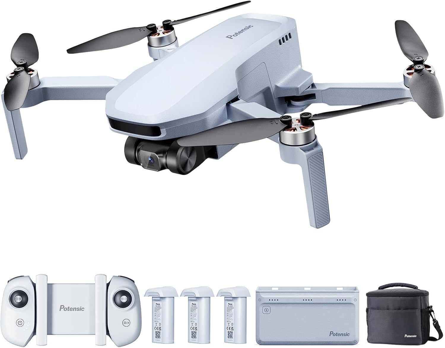 Potensic ATOM SE Combo GPS Drone with Camera 4K, 93 mins Flight Time <249g, 4KM Transmission, with Charging Hub & Cross bag, Max 16m/s, RTH, EIS ShakeVanish Tech, Camera Drone for Adult & Beginners