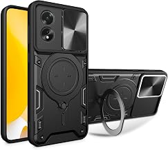 Compatible with Honor Play 50 Plus Case,with Slide Camera Lens Cover Compatible with Honor X7b 4G CLK-LX1 CLK-LX2 CLK-LX3 / Play 8T 5G Case Black