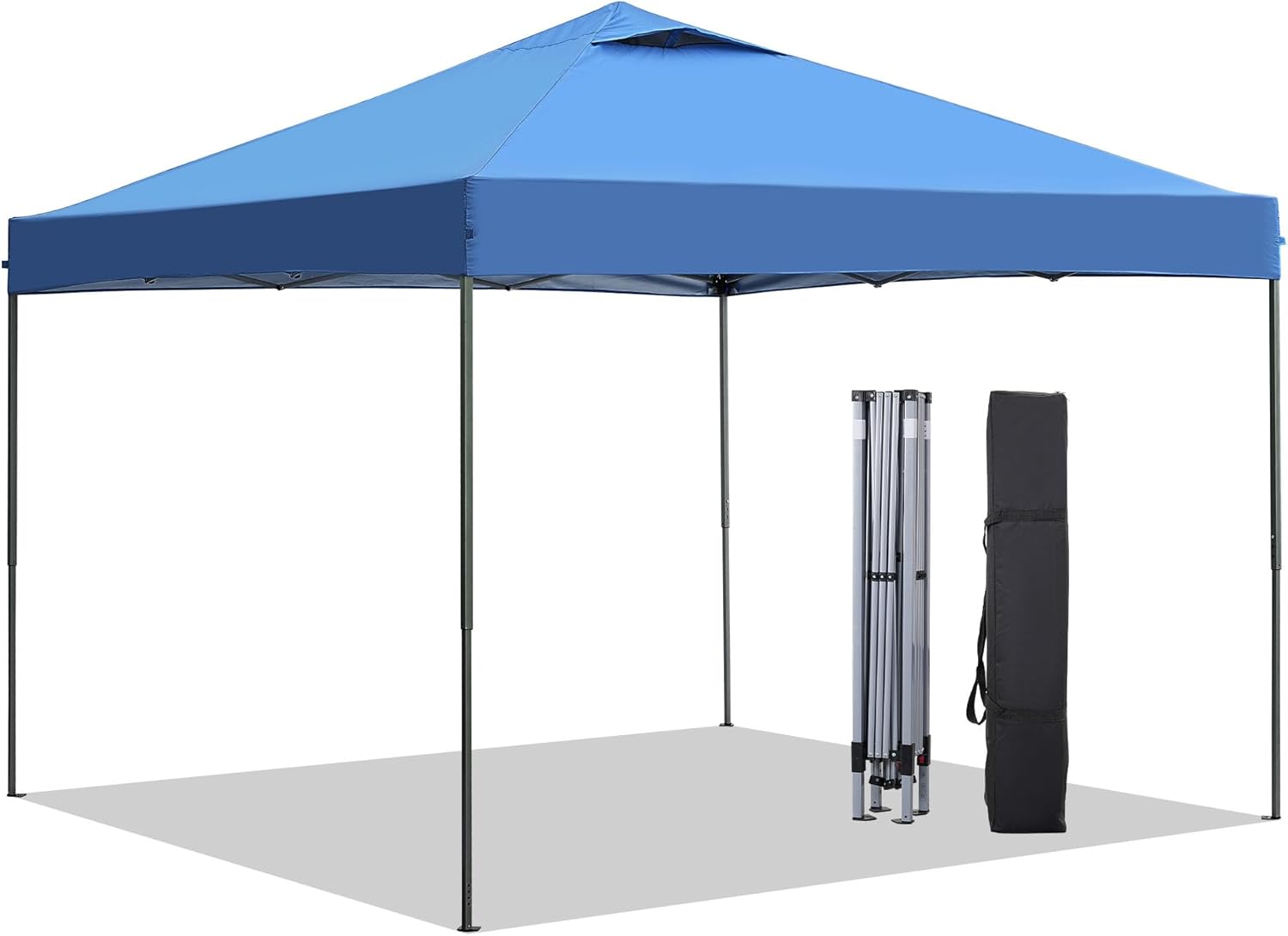GDY 10'x10' Pop Up Canopy Tent, Portable Gazebo, Outdoor Canopy for Events, Parties, Camping, Blue.