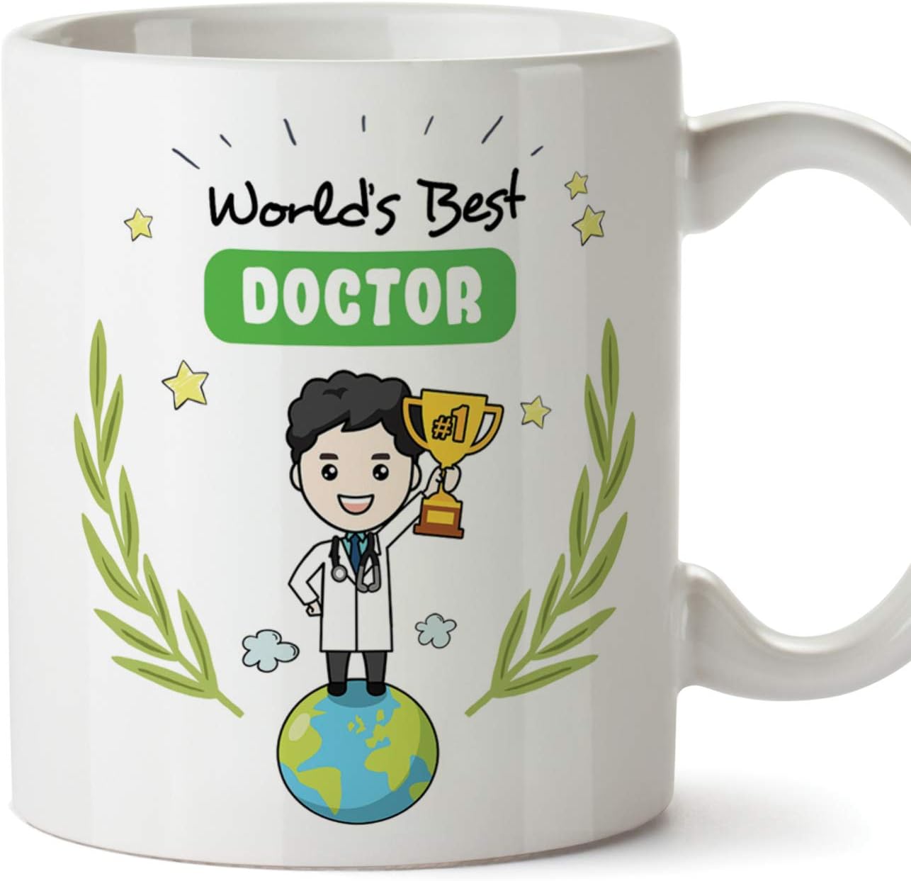 MUGFFINS Doctor Original Mug cup World's best Doctor - 11 oz Ceramic