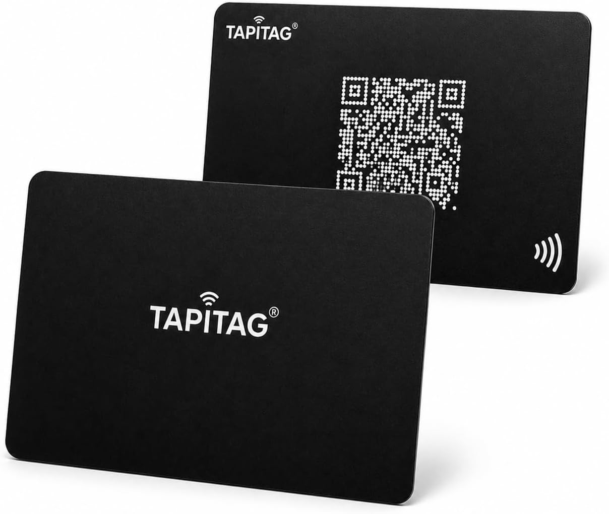 TAPiTAG PVC Digital Business Card – No Subscription Required – Contactless Card with NFC, QR and Online Profile for Networking and Business Events (Black)