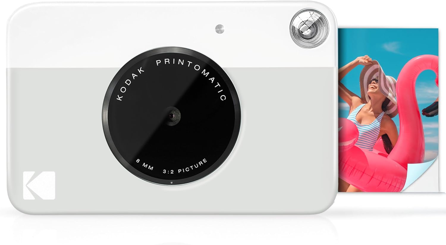 KODAK Printomatic Full-Color Instant Print Digital Camera, Zink 2x3" (5.1x7.5 cm) Sticky-Back Photo Paper, 5MP, Portable, Creative Fun Gift for Birthday, Christmas, Holiday, Grey