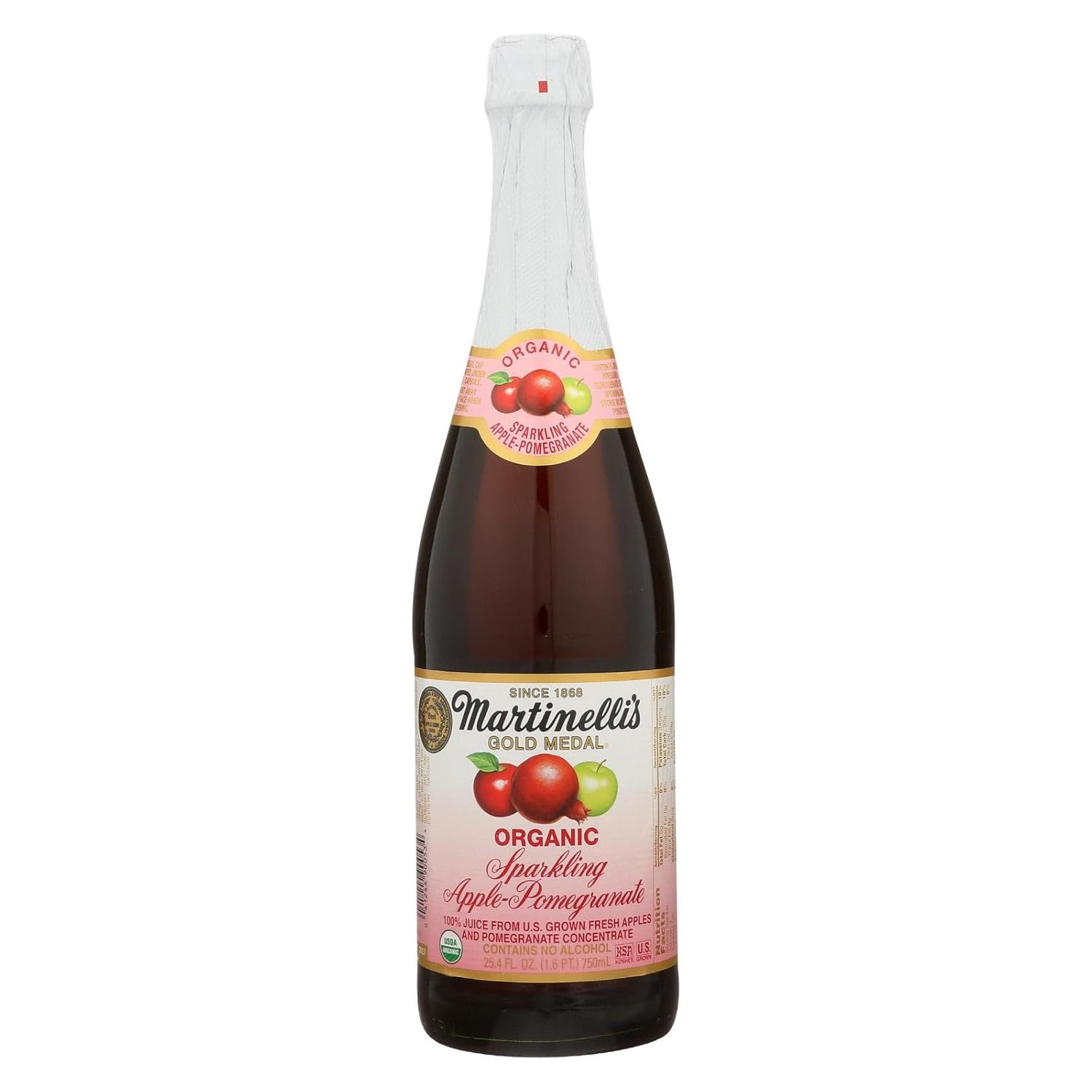 Martinelli's Organic Sparkling Apple Pomegranate, 25.4 Oz