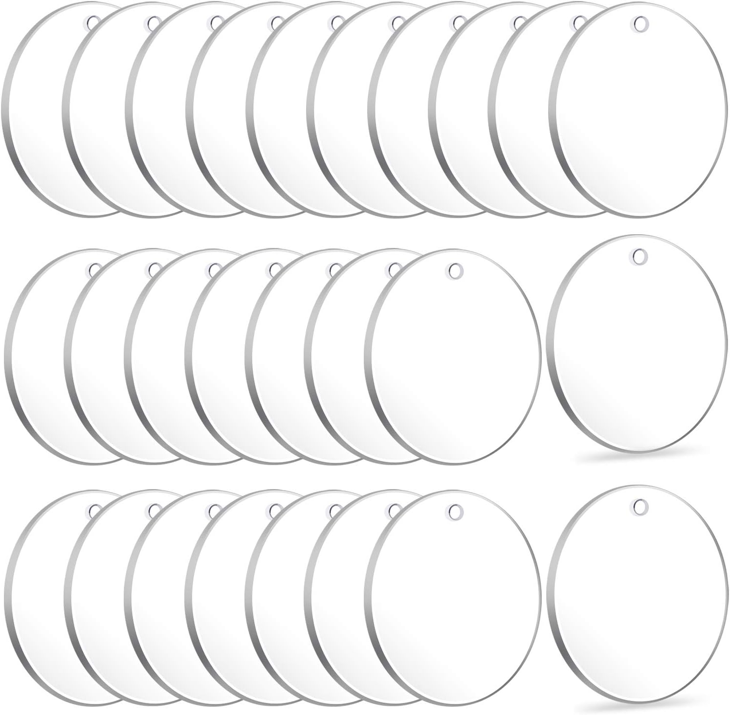 Acrylic Keychain Blanks, Audab 50pcs Clear Keychains for Vinyl, Transparent Circle Discs Blanks Bulk DIY Keychain, Crafting and Vinyl Projects