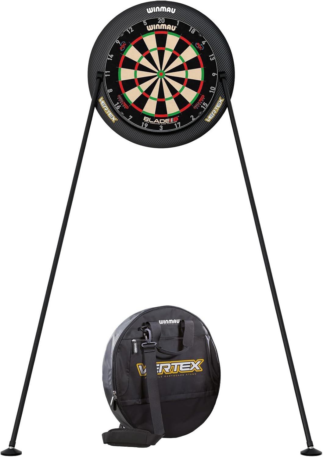 Winmau Dart Board Stand - Portable, Adjustable & Mount-Free Dartboard Stand System - Professional Darts Accessory - Compatible with All Dartboards - Avaialble Vertex or Xtreme