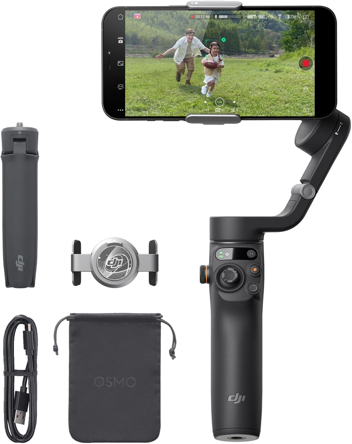 DJI Osmo Mobile 6 Smartphone Gimbal Stabilizer, 3-Axis Phone Gimbal, Built-In Extension Rod, Portable and Foldable, Android and iPhone Gimbal with ShotGuides, Vlogging Stabilizer, YouTube TikTok Video