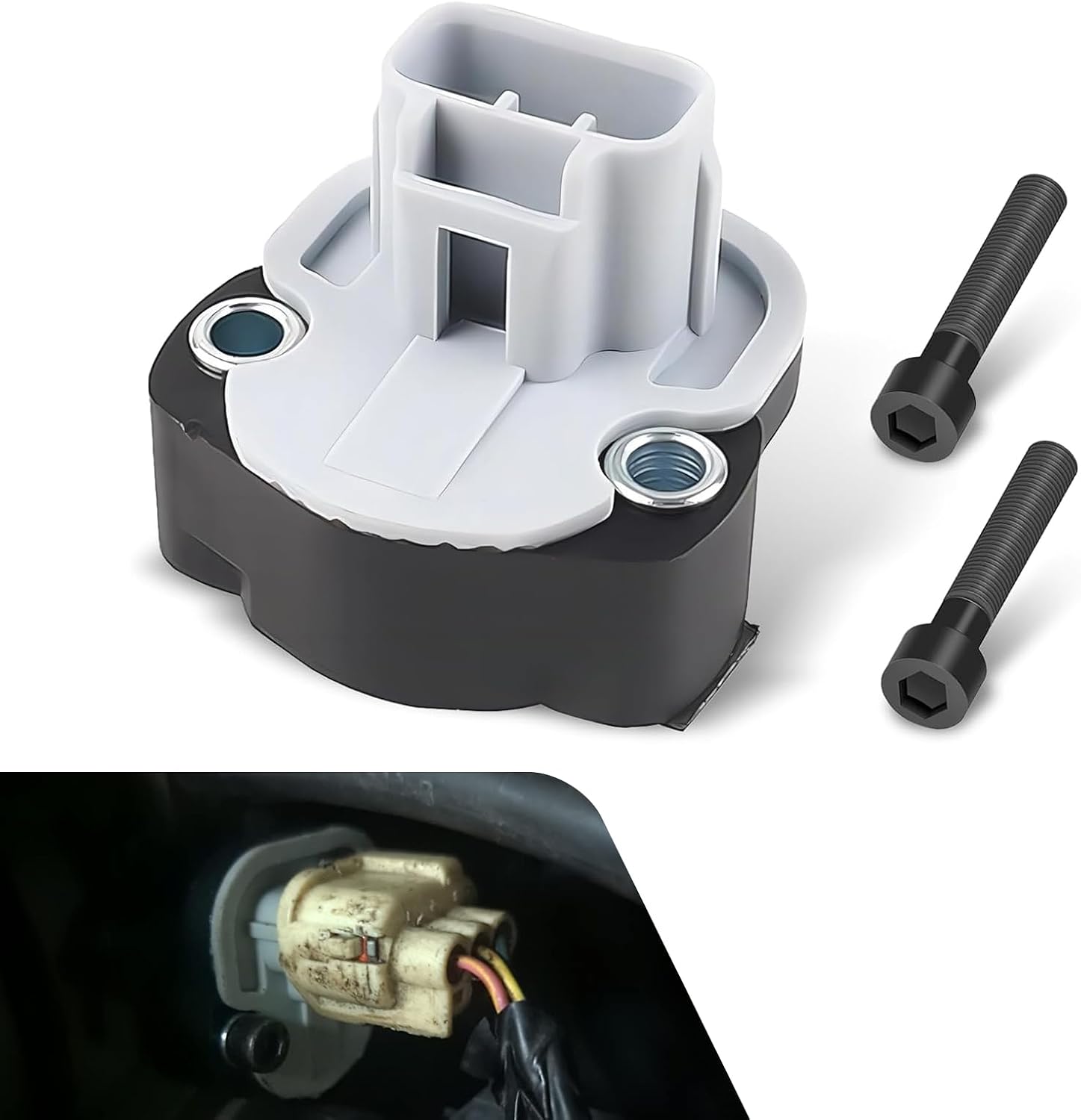 Throttle Position Sensor, 5017479AA Throttle Body Position Sensor Accelerator, 3 Pin Engine TPS with Screws Accessories, Compatible with Dodge Jeep Grand Cherokee (Black)