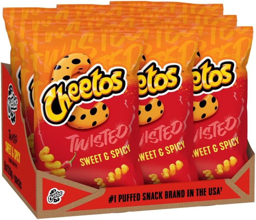 Cheetos Twisted Sweet & Spicy Sharing Crisps 120g (Case of 9)
