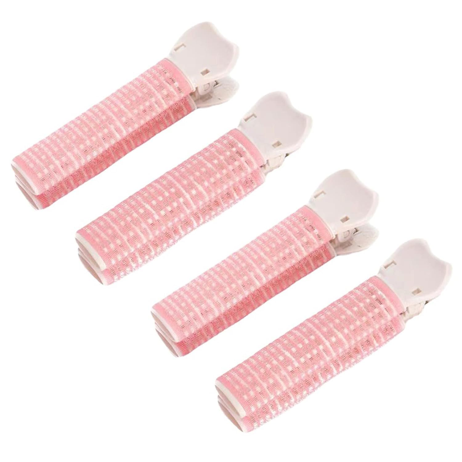 Hair Rollers with Clip Volumizing Bangs Curler DIY Styling Accessories Tool Portable Self Grip Volume Hair Root Clips, 4PCS, Pink (Pink)