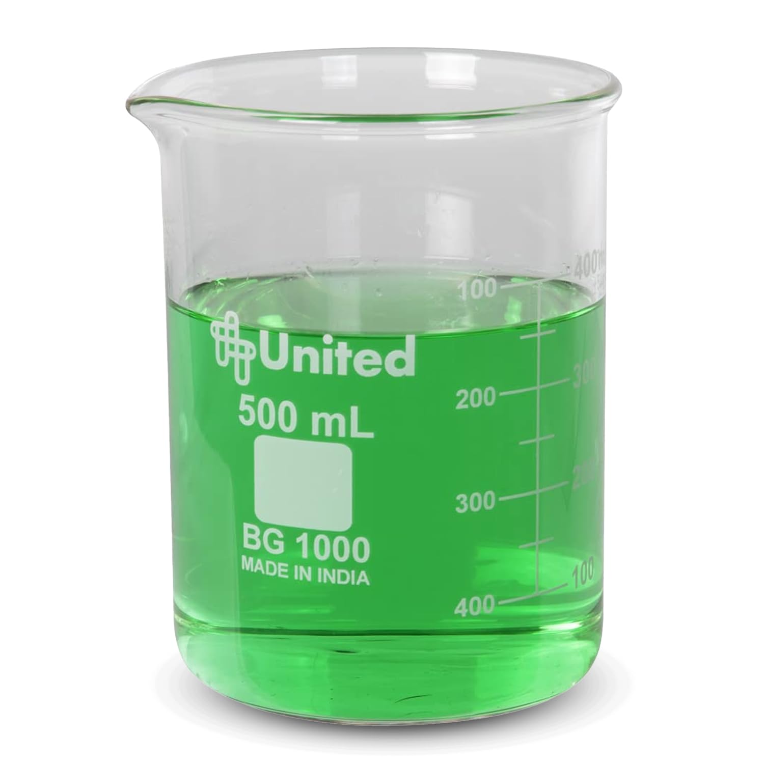 United Scientific™ Borosilicate Glass Beaker, 500ml, Autoclavable, 1 Each
