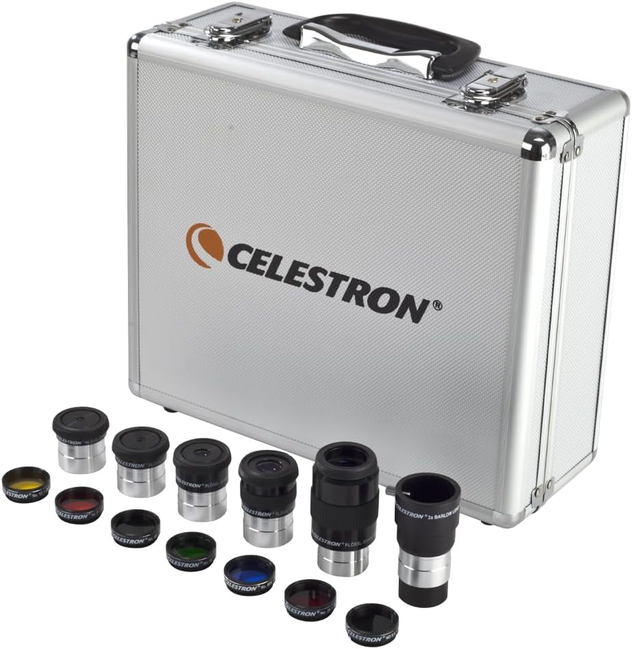 Celestron Accessory Kit with Five 1.25" Plossl Eyepieces, 2x Barlow and Filter Set