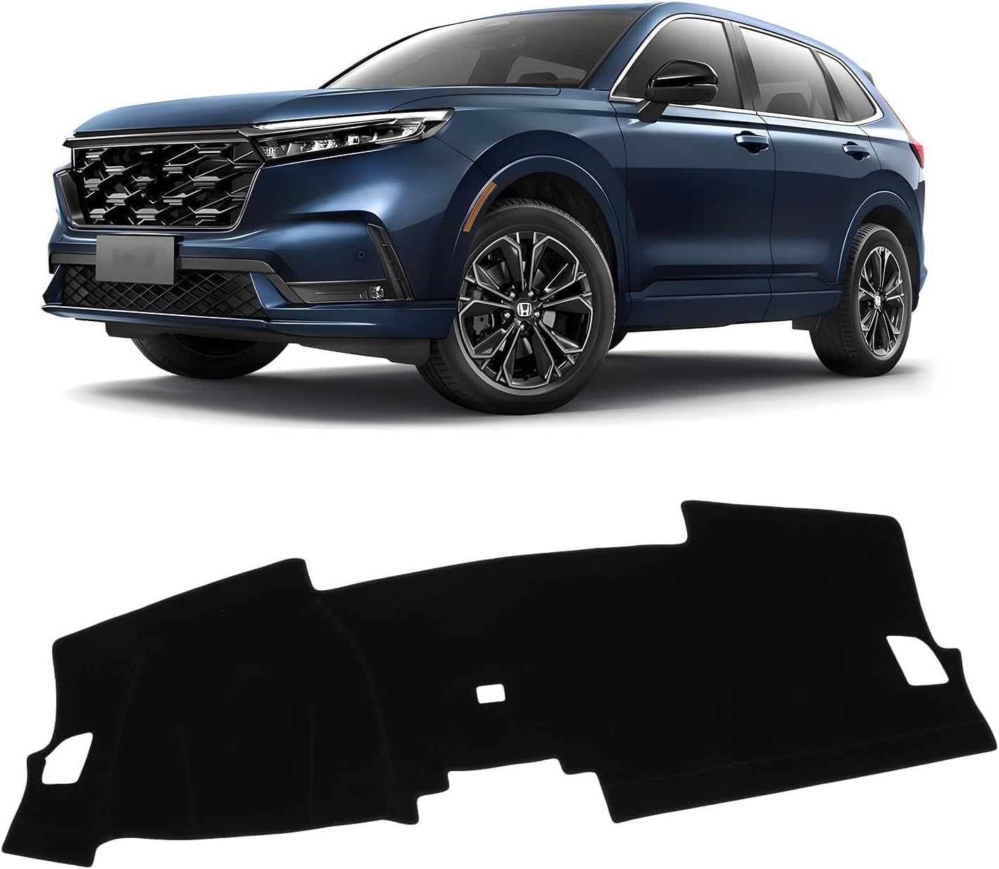 KUST Black Dash Cover for Honda CRV CR-V 2023 2024 2025 2026 (EX, EX-L, Sport, Sport Touring) (Without HUD) Non-Slip Dashboard Cover Polyester Interior for CRV Accessories Sunshade No Glare