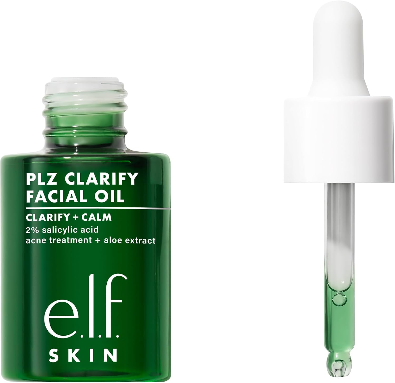 e.l.f. SKIN PLZ Clarify Facial Oil, Face Oil for Treating & Preventing Spots, Helps Calm Redness, Made with Salicylic Acid, Vegan & Cruelty-Free, 30ml