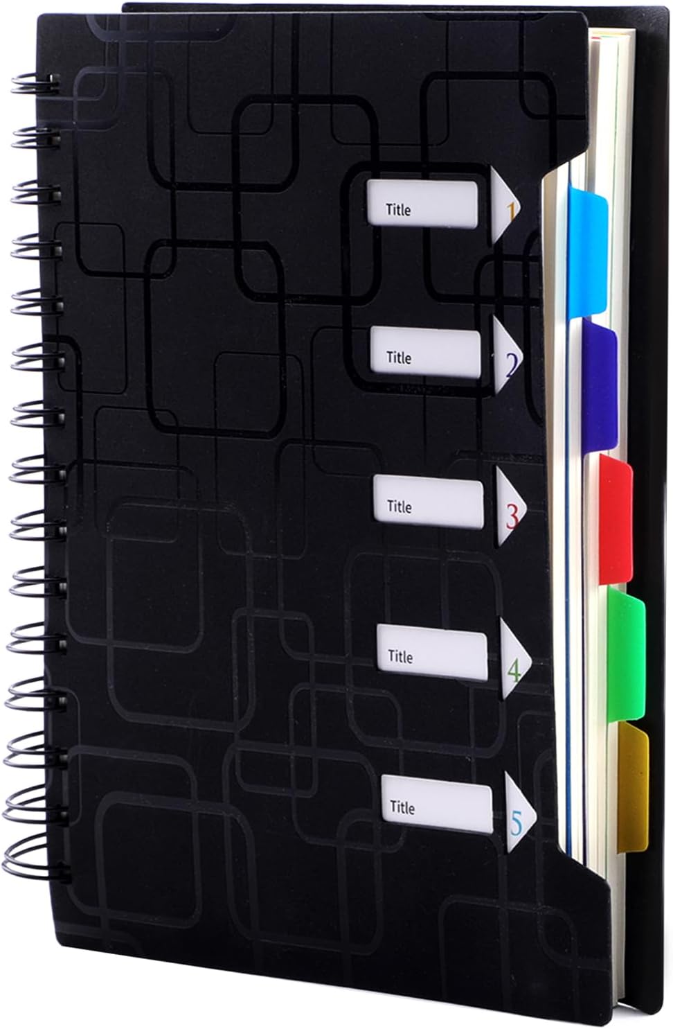 A5 Notebook with Dividers, Spiral Project Book Organiser Notebook 240 Pages
