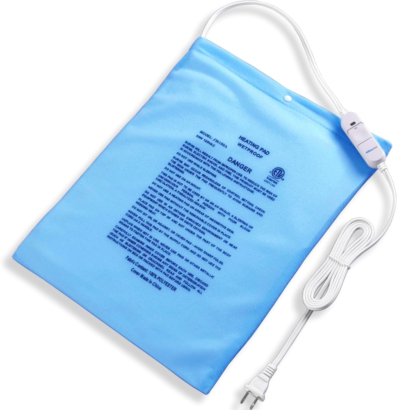 Boncare® Small Heating Pad Without Auto Shut Off for Back Pain Relief & Period Cramps & Cozy Pet Comfort, 2 Temperature Settings Waterproof Vinyl Heat Pad (12"x 15", 1)