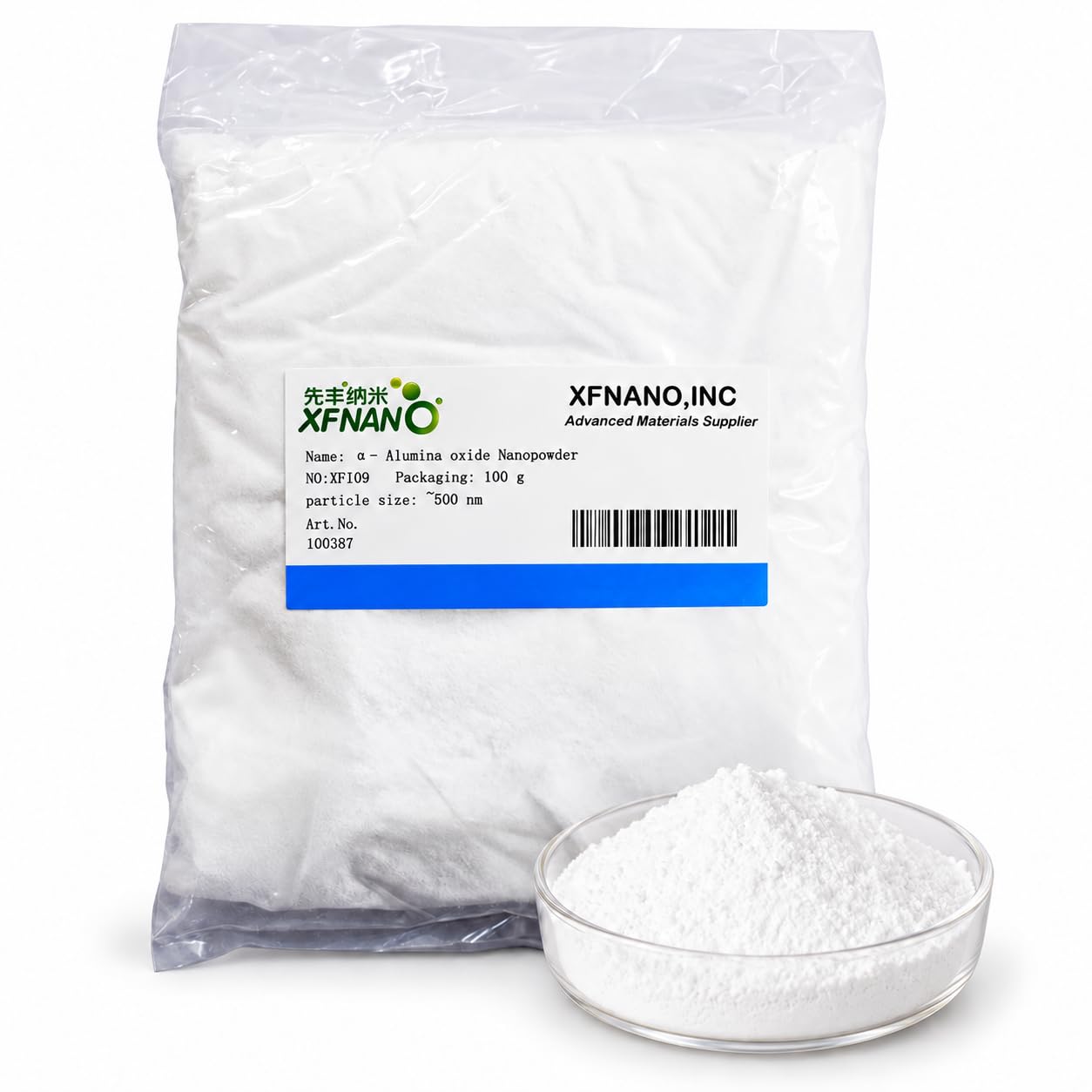 Alpha Alumina Aluminum Oxide Nanopowder, 99.9%, 150-500 nm, 100 g