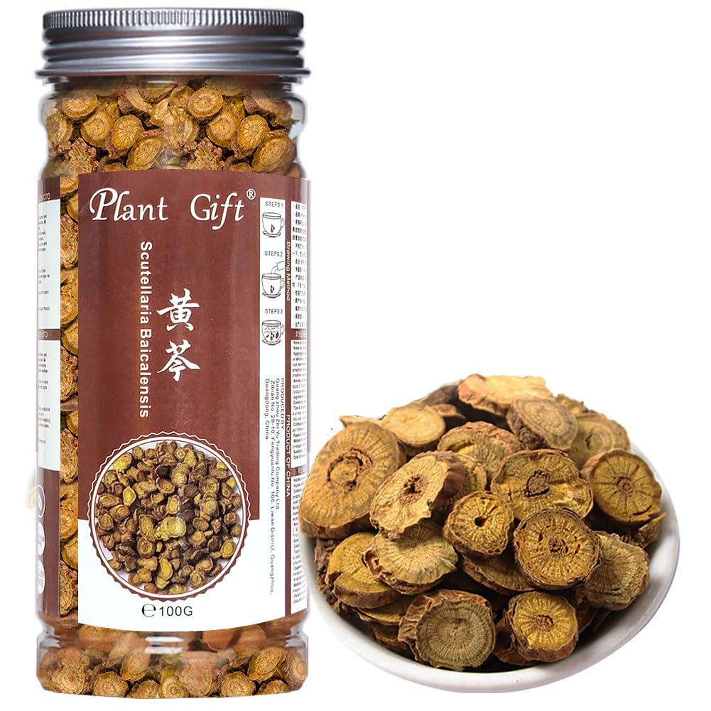 Plant Gift Chinese Skullcap Herb Tea Organic Herbal Medicine, Huangqin/Scutellaria Baicalensis, Herb Bulk, Pure And Chinese Herb 100G