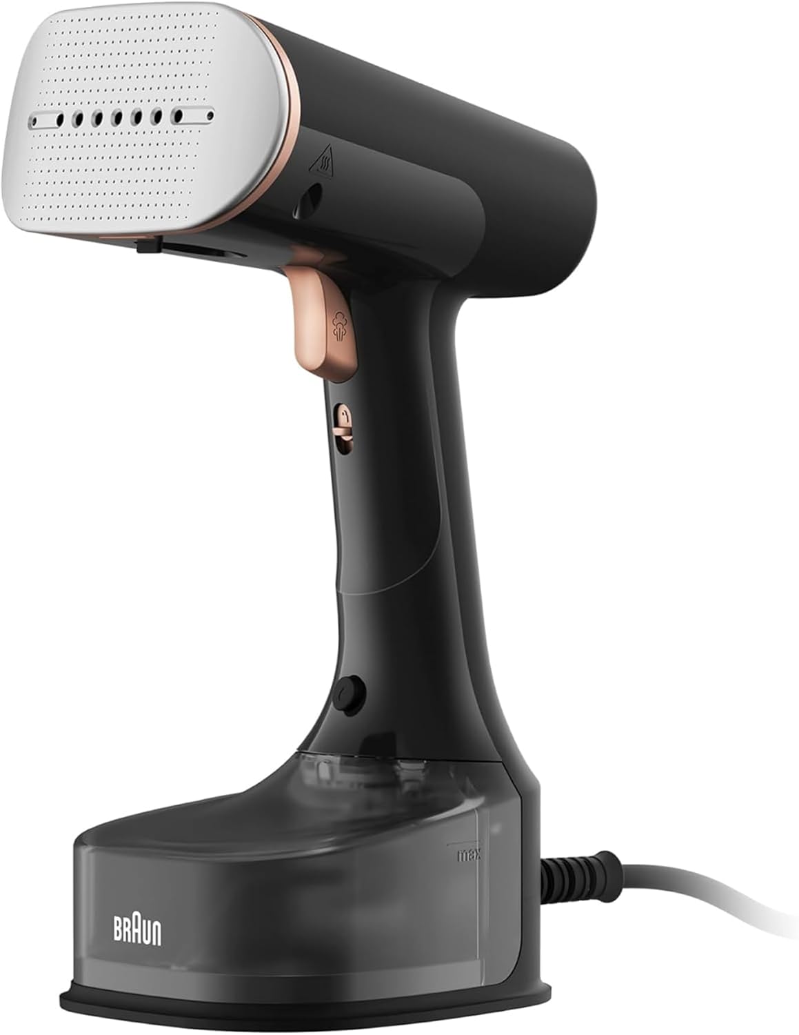 Braun QuickStyle 7 GS7077BK, Vertical Iron With Double Heated Plate FreeGlide 3D, Fast Heating Vertical Steamer, Steam 35 g/min, Capacity 250 ml, Cable 3 m, 1600W, Black