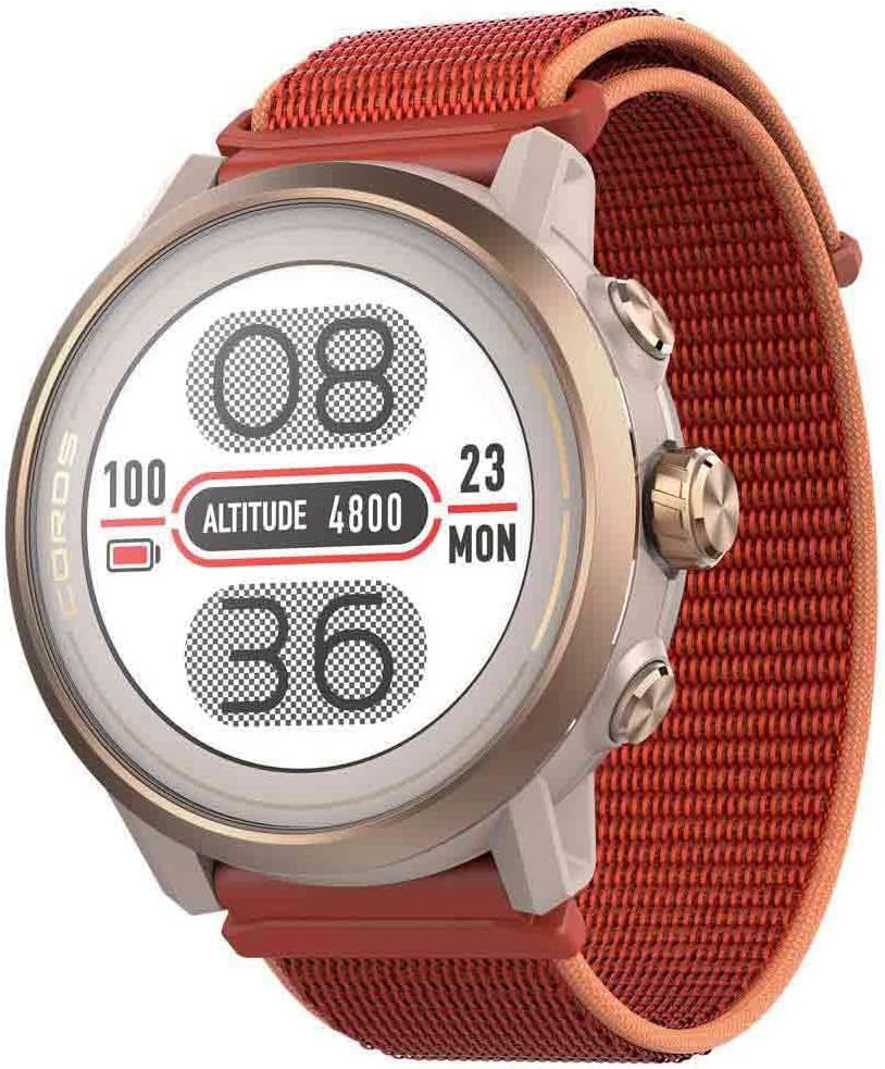 COROS APEX 2 Outdoor GPS Watch, 1.2" Sapphire Titanium, 14 Days Battery Life, On-Wrist Navigation, Offline Maps, Heart Rate Monitor, Track Sleep, Running, Biking, Skiing, Climbing-Coral