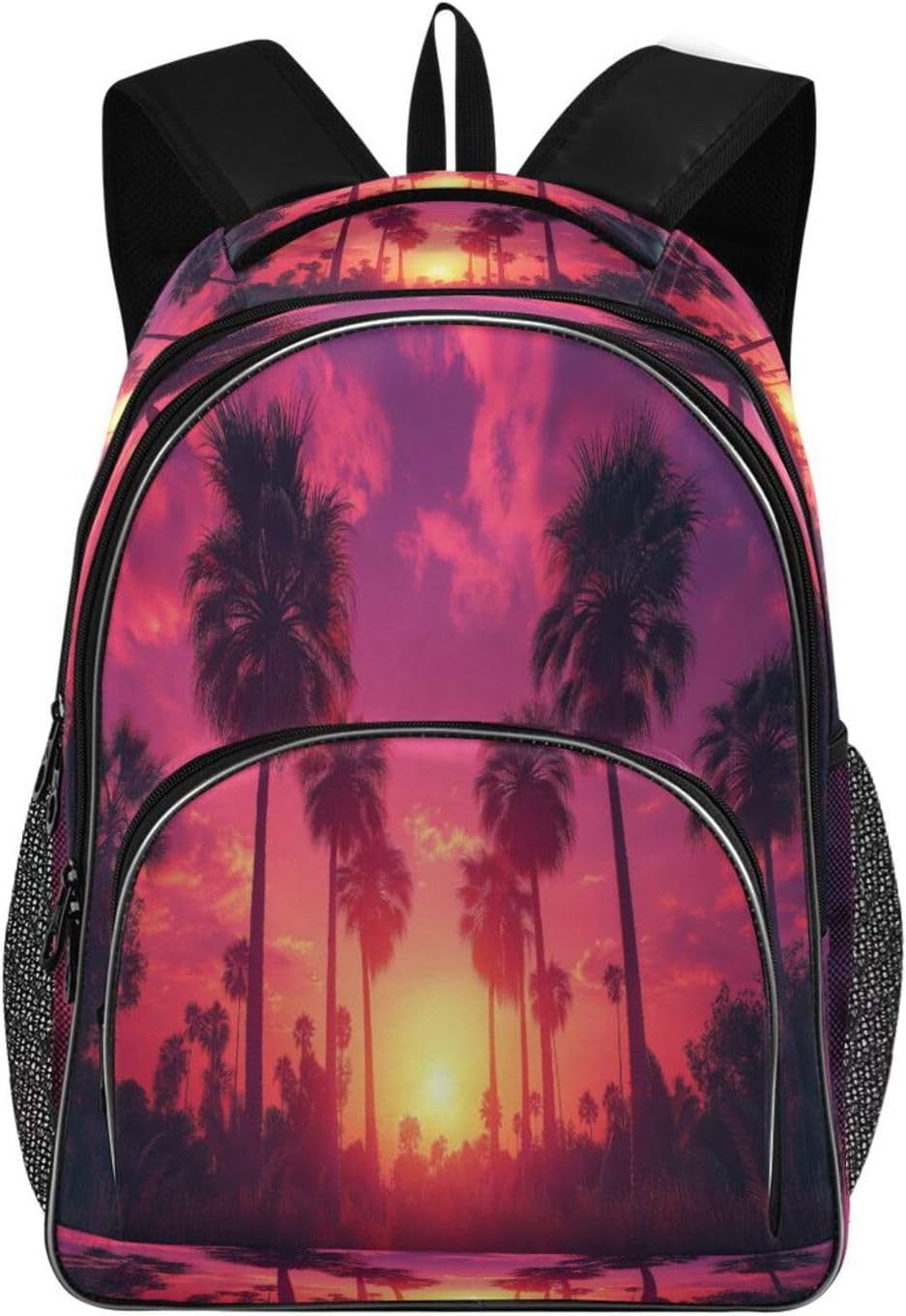 Blueangle Water-Resistant Sunset Palm Trees Backpack - Lightweight Laptop Backpack with 15.6" Compartment, Durable Commuter Backpack for Work & Outdoor（449）
