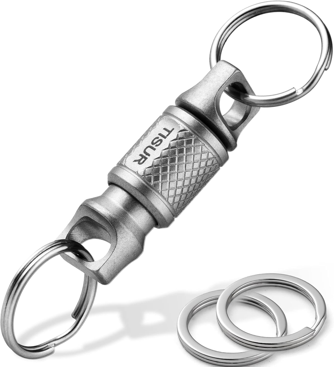 TISUR Titanium Quick Release Keychain, Retractable Key Chain Detachable Keychain Clip,Pull Apart Key Rings for Men Women