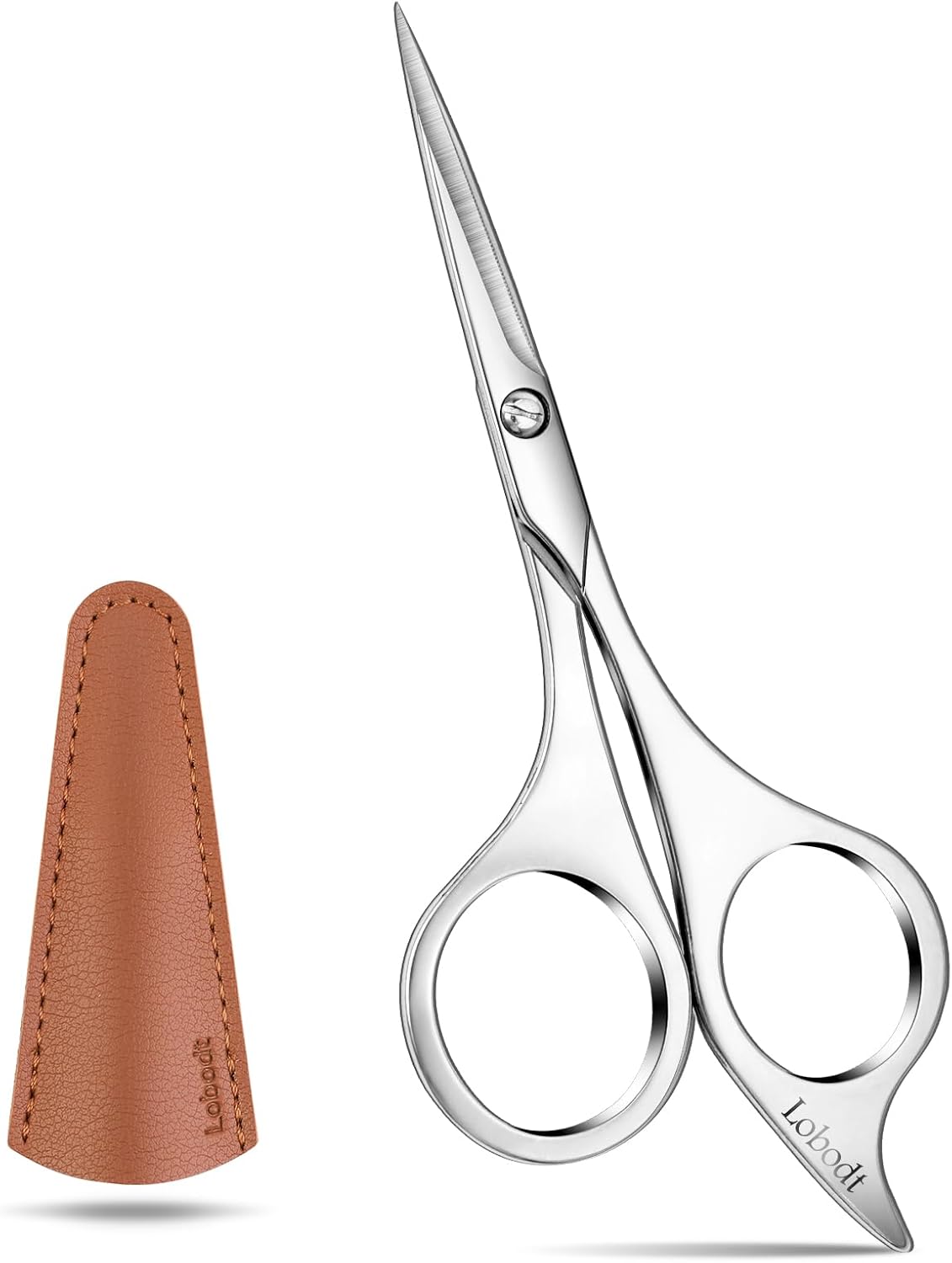 Professional beard scissors, 4.9-inch (silver) small pointed stainless steel hairdressing scissors, Moustache Trimming,suitable for personal care and beauty of both men and women