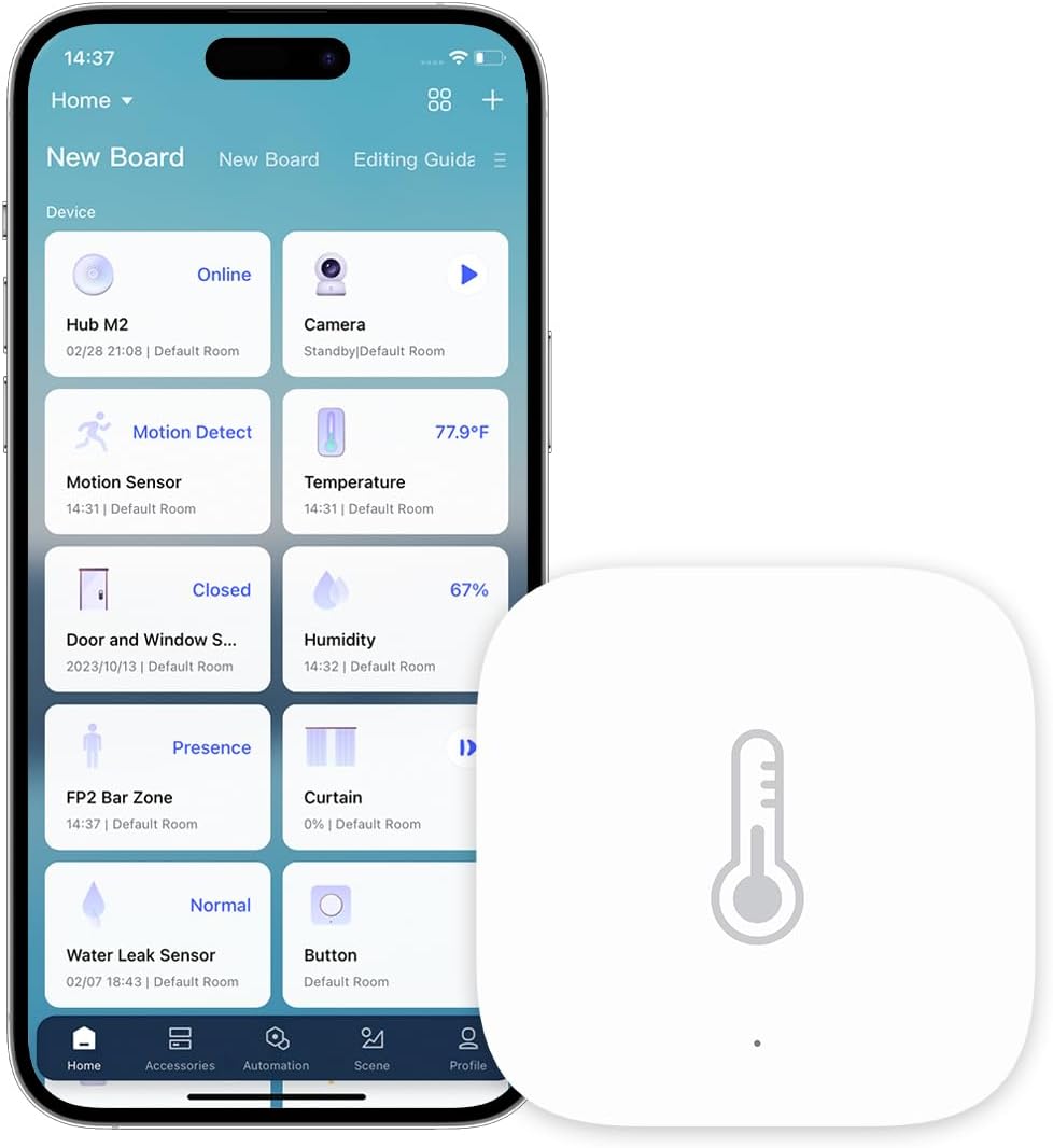 Aqara Zigbee Temperature and Humidity Sensor, Wireless Thermometer Hygrometer for Home Automation, Remote Monitoring, Requires Aqara Hub (not 3rd-Party), Compatible with Apple HomeKit, Alexa, IFTTT