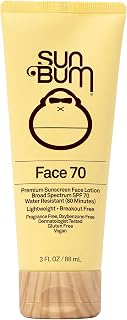 Sun Bum Original SPF 70 Sunscreen Face Lotion | Vegan Fragrance-Free Moisturizing Broad Spectrum UVA/UVB Sunscreen With Vitamin E | 3 Oz
